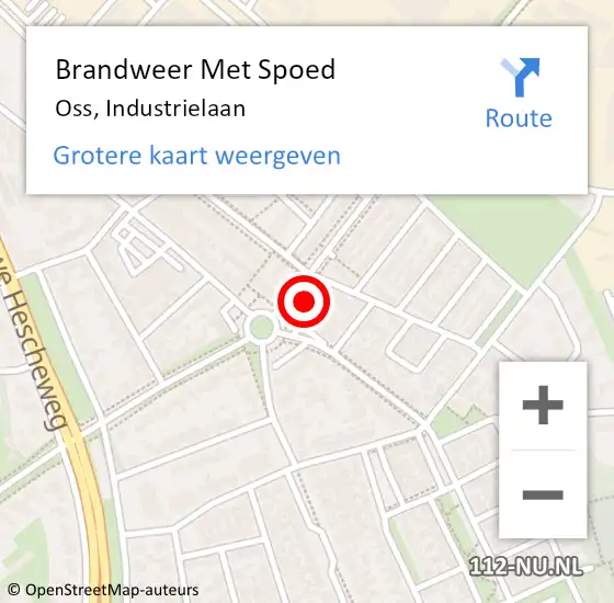 Locatie op kaart van de 112 melding: Brandweer Met Spoed Naar Oss, Industrielaan op 9 oktober 2021 06:11