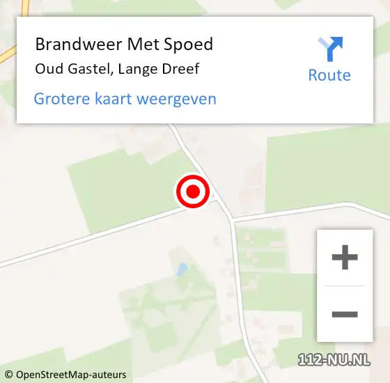 Locatie op kaart van de 112 melding: Brandweer Met Spoed Naar Oud Gastel, Lange Dreef op 9 oktober 2021 07:48