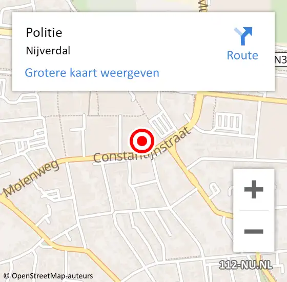 Locatie op kaart van de 112 melding: Politie Nijverdal op 9 oktober 2021 08:02