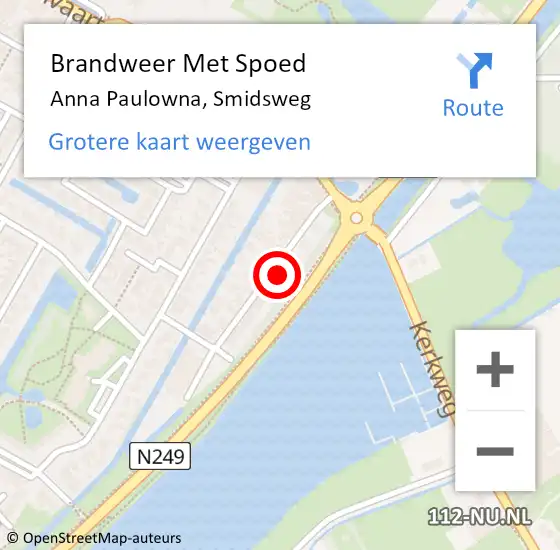 Locatie op kaart van de 112 melding: Brandweer Met Spoed Naar Anna Paulowna, Smidsweg op 9 oktober 2021 08:52