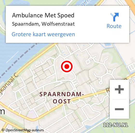 Locatie op kaart van de 112 melding: Ambulance Met Spoed Naar Spaarndam, Wolfsenstraat op 9 oktober 2021 09:09