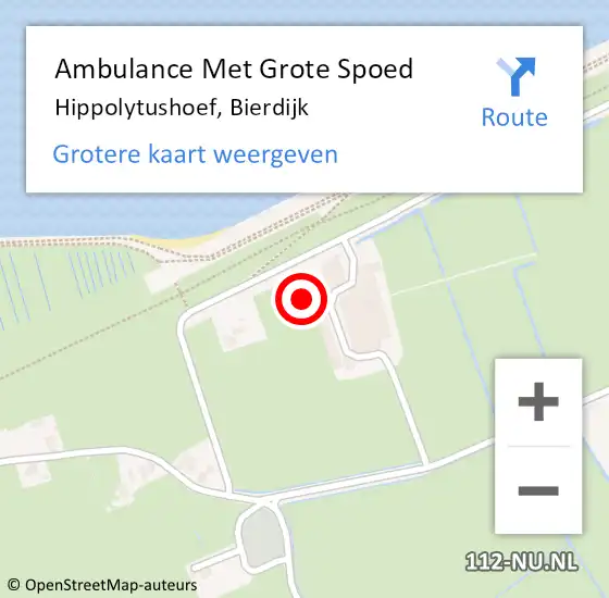 Locatie op kaart van de 112 melding: Ambulance Met Grote Spoed Naar Hippolytushoef, Bierdijk op 9 oktober 2021 10:07