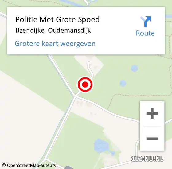 Locatie op kaart van de 112 melding: Politie Met Grote Spoed Naar IJzendijke, Oudemansdijk op 9 oktober 2021 11:00