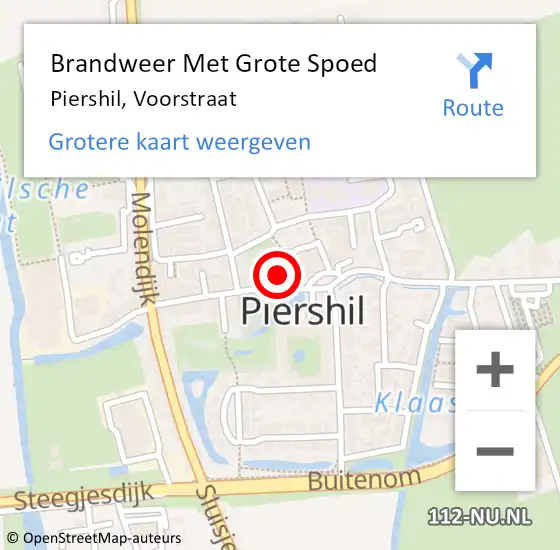 Locatie op kaart van de 112 melding: Brandweer Met Grote Spoed Naar Piershil, Voorstraat op 9 oktober 2021 11:47