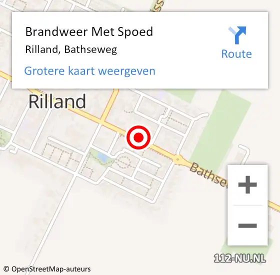 Locatie op kaart van de 112 melding: Brandweer Met Spoed Naar Rilland, Bathseweg op 9 oktober 2021 11:56