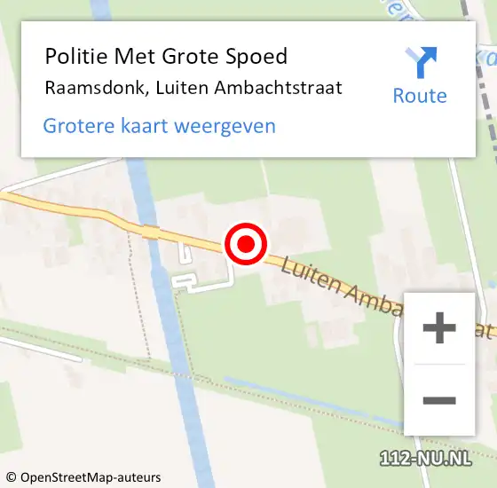 Locatie op kaart van de 112 melding: Politie Met Grote Spoed Naar Raamsdonk, Luiten Ambachtstraat op 9 oktober 2021 11:57