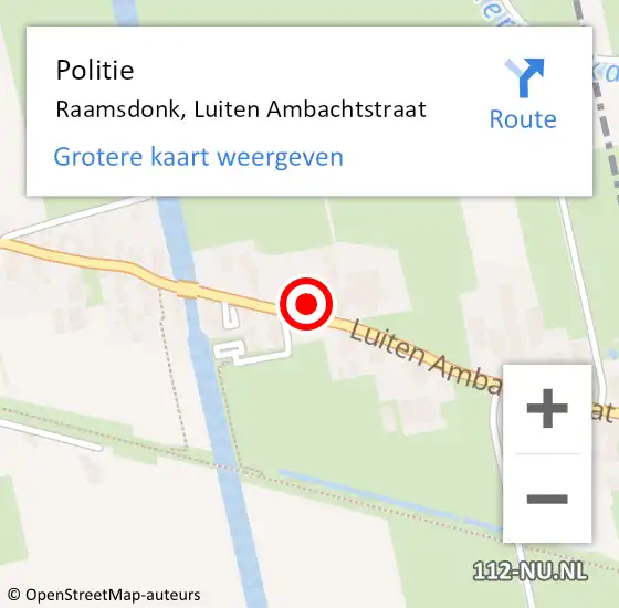 Locatie op kaart van de 112 melding: Politie Raamsdonk, Luiten Ambachtstraat op 9 oktober 2021 11:57