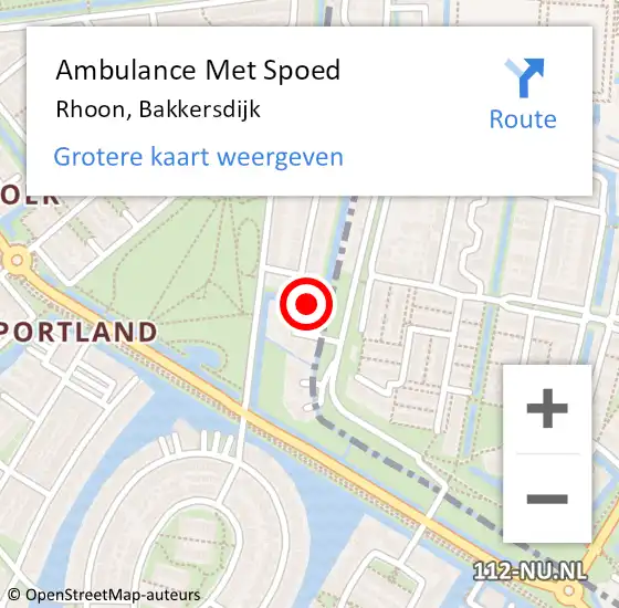 Locatie op kaart van de 112 melding: Ambulance Met Spoed Naar Rhoon, Bakkersdijk op 9 oktober 2021 12:14