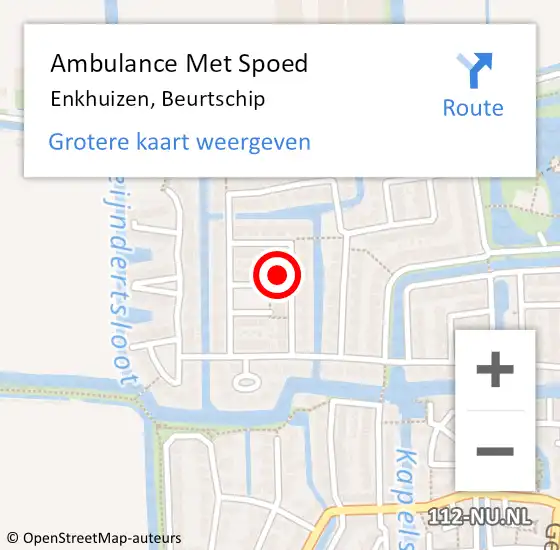 Locatie op kaart van de 112 melding: Ambulance Met Spoed Naar Enkhuizen, Beurtschip op 9 oktober 2021 12:38