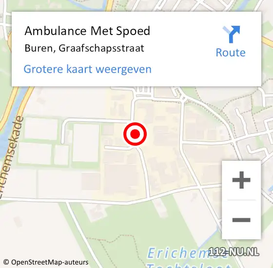 Locatie op kaart van de 112 melding: Ambulance Met Spoed Naar Buren, Graafschapsstraat op 9 oktober 2021 12:50