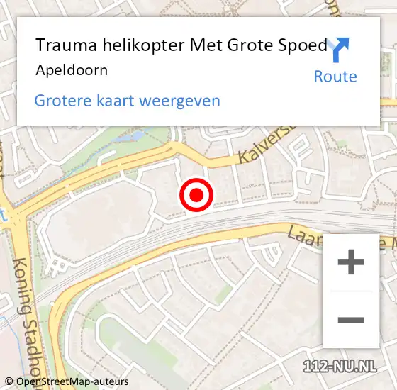 Locatie op kaart van de 112 melding: Trauma helikopter Met Grote Spoed Naar Apeldoorn op 9 oktober 2021 13:15