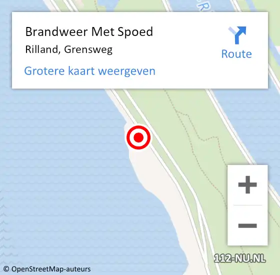 Locatie op kaart van de 112 melding: Brandweer Met Spoed Naar Rilland, Grensweg op 9 oktober 2021 13:25