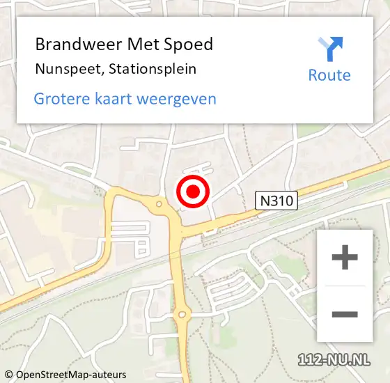 Locatie op kaart van de 112 melding: Brandweer Met Spoed Naar Nunspeet, Stationsplein op 9 oktober 2021 13:25