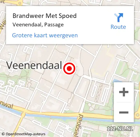 Locatie op kaart van de 112 melding: Brandweer Met Spoed Naar Veenendaal, Passage op 9 oktober 2021 13:51