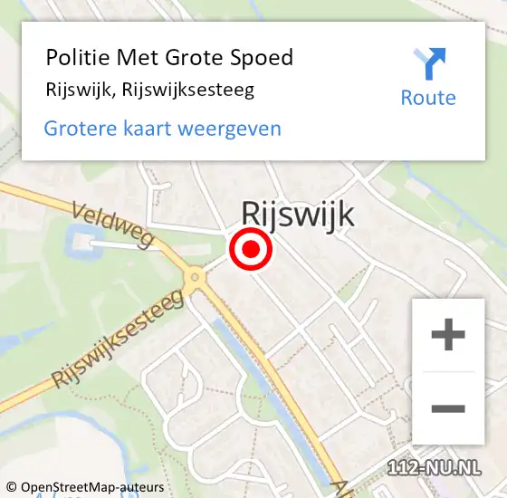 Locatie op kaart van de 112 melding: Politie Met Grote Spoed Naar Rijswijk, Rijswijksesteeg op 9 oktober 2021 14:28