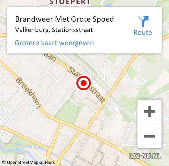 Locatie op kaart van de 112 melding: Brandweer Met Grote Spoed Naar Valkenburg, Stationsstraat op 9 oktober 2021 15:32