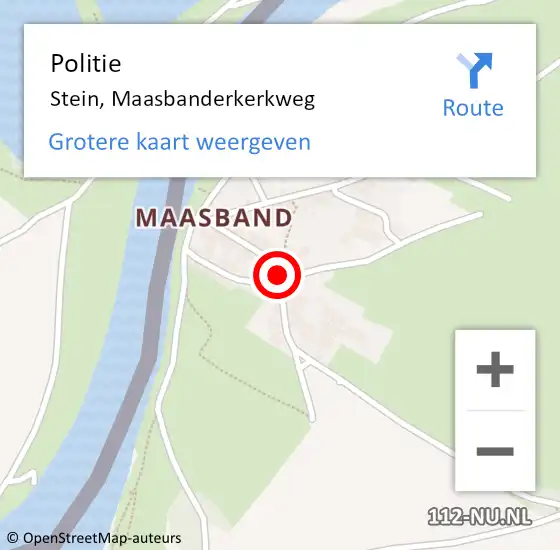 Locatie op kaart van de 112 melding: Politie Stein, Maasbanderkerkweg op 9 oktober 2021 16:14