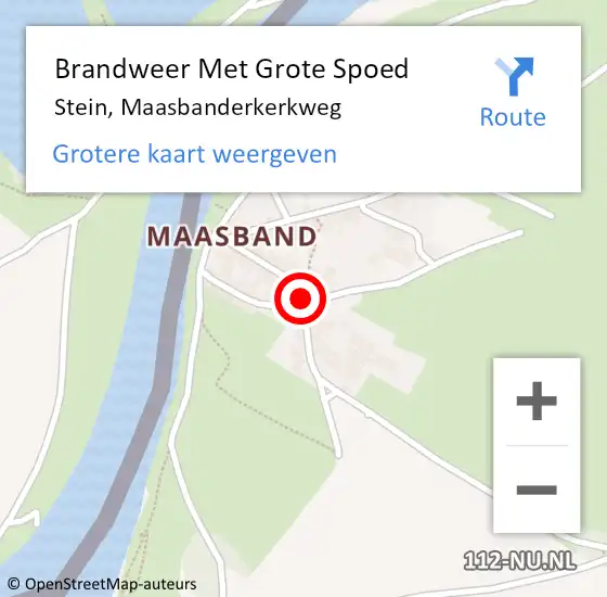 Locatie op kaart van de 112 melding: Brandweer Met Grote Spoed Naar Stein, Maasbanderkerkweg op 9 oktober 2021 16:20