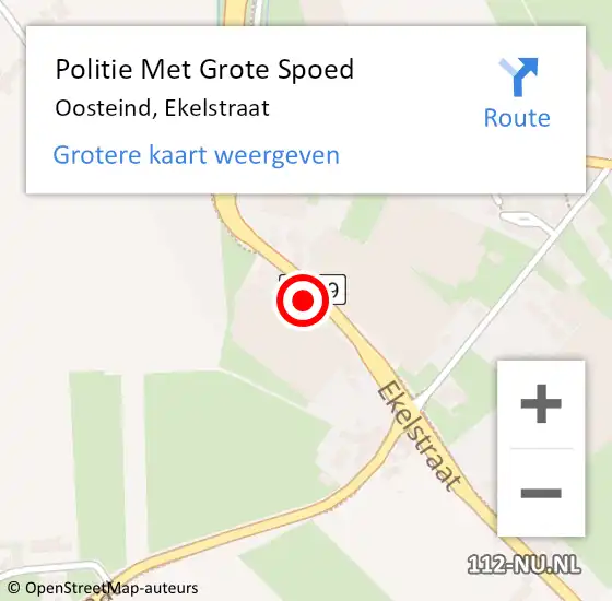 Locatie op kaart van de 112 melding: Politie Met Grote Spoed Naar Oosteind, Ekelstraat op 9 oktober 2021 16:25