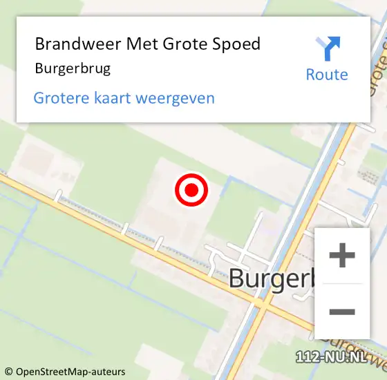 Locatie op kaart van de 112 melding: Brandweer Met Grote Spoed Naar Burgerbrug op 9 oktober 2021 16:41