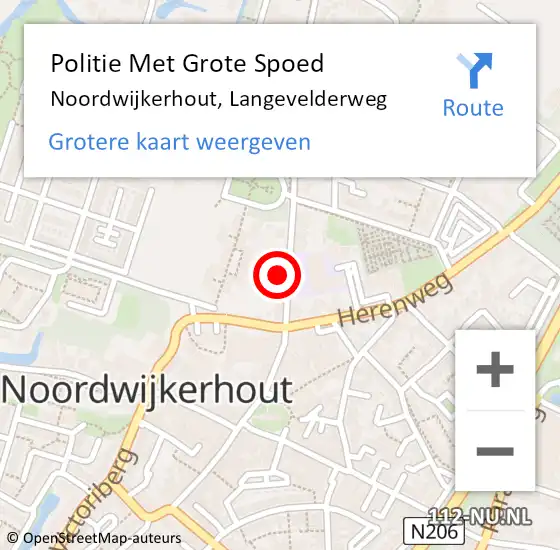 Locatie op kaart van de 112 melding: Politie Met Grote Spoed Naar Noordwijkerhout, Langevelderweg op 9 oktober 2021 16:57