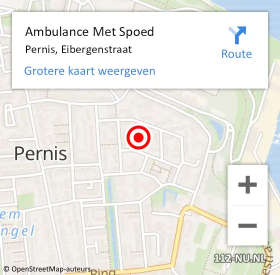 Locatie op kaart van de 112 melding: Ambulance Met Spoed Naar Pernis, Eibergenstraat op 9 oktober 2021 17:07