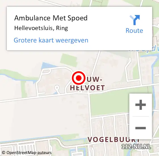 Locatie op kaart van de 112 melding: Ambulance Met Spoed Naar Hellevoetsluis, Ring op 9 oktober 2021 17:37
