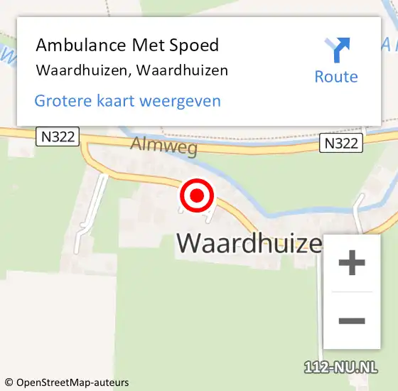Locatie op kaart van de 112 melding: Ambulance Met Spoed Naar Waardhuizen, Waardhuizen op 9 oktober 2021 18:24