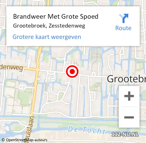 Locatie op kaart van de 112 melding: Brandweer Met Grote Spoed Naar Grootebroek, Zesstedenweg op 25 juni 2014 15:10