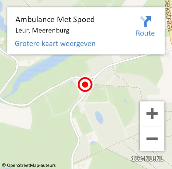 Locatie op kaart van de 112 melding: Ambulance Met Spoed Naar Leur, Meerenburg op 9 oktober 2021 18:47