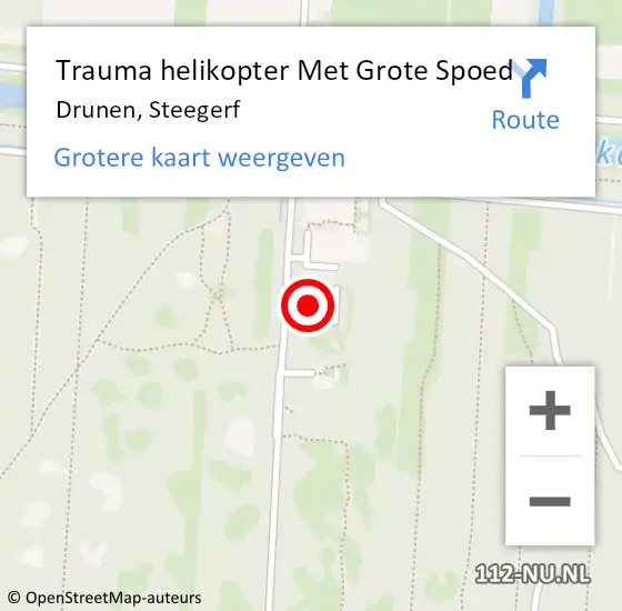 Locatie op kaart van de 112 melding: Trauma helikopter Met Grote Spoed Naar Drunen, Steegerf op 9 oktober 2021 19:10