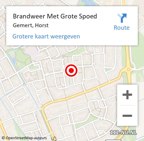 Locatie op kaart van de 112 melding: Brandweer Met Grote Spoed Naar Gemert, Horst op 9 oktober 2021 19:46