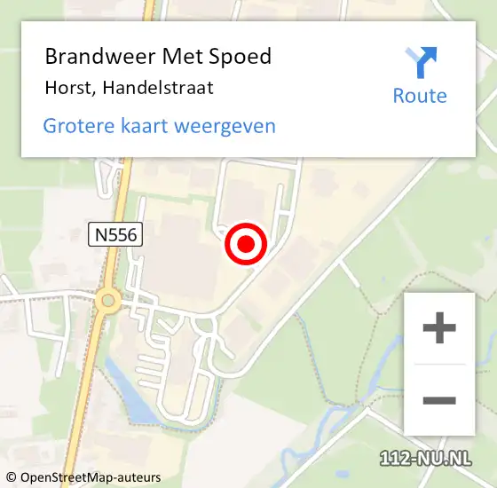 Locatie op kaart van de 112 melding: Brandweer Met Spoed Naar Horst, Handelstraat op 9 oktober 2021 19:50