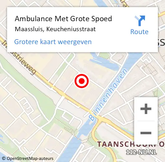 Locatie op kaart van de 112 melding: Ambulance Met Grote Spoed Naar Maassluis, Keucheniusstraat op 9 oktober 2021 20:09