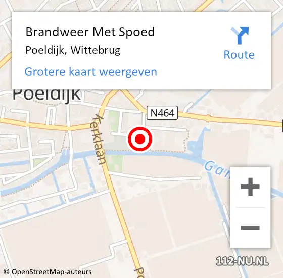 Locatie op kaart van de 112 melding: Brandweer Met Spoed Naar Poeldijk, Wittebrug op 9 oktober 2021 20:12