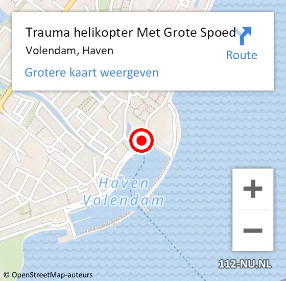 Locatie op kaart van de 112 melding: Trauma helikopter Met Grote Spoed Naar Volendam, Haven op 9 oktober 2021 20:40