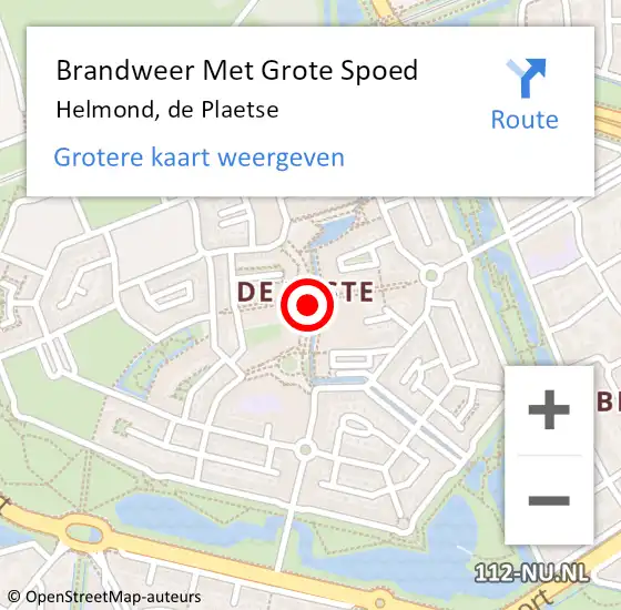 Locatie op kaart van de 112 melding: Brandweer Met Grote Spoed Naar Helmond, de Plaetse op 9 oktober 2021 20:58