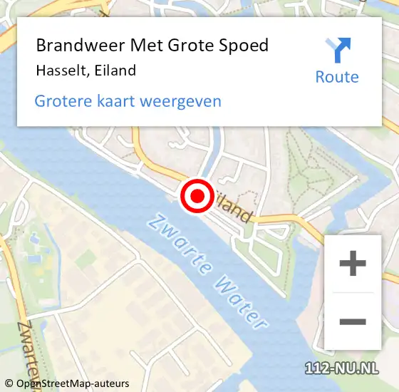 Locatie op kaart van de 112 melding: Brandweer Met Grote Spoed Naar Hasselt, Eiland op 25 juni 2014 15:25