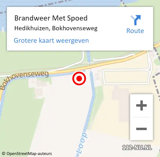 Locatie op kaart van de 112 melding: Brandweer Met Spoed Naar Hedikhuizen, Bokhovenseweg op 9 oktober 2021 22:59