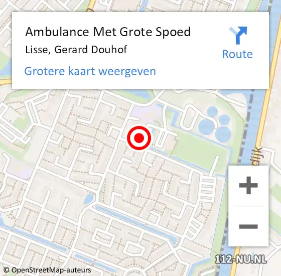 Locatie op kaart van de 112 melding: Ambulance Met Grote Spoed Naar Lisse, Gerard Douhof op 10 oktober 2021 00:58