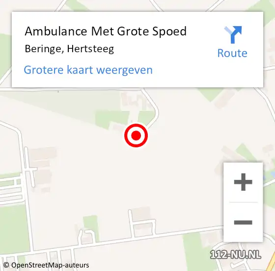 Locatie op kaart van de 112 melding: Ambulance Met Grote Spoed Naar Beringe, Hertsteeg op 6 oktober 2013 09:51