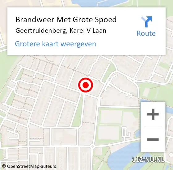 Locatie op kaart van de 112 melding: Brandweer Met Grote Spoed Naar Geertruidenberg, Karel V Laan op 10 oktober 2021 01:32