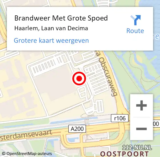 Locatie op kaart van de 112 melding: Brandweer Met Grote Spoed Naar Haarlem, Woudplein op 10 oktober 2021 01:37