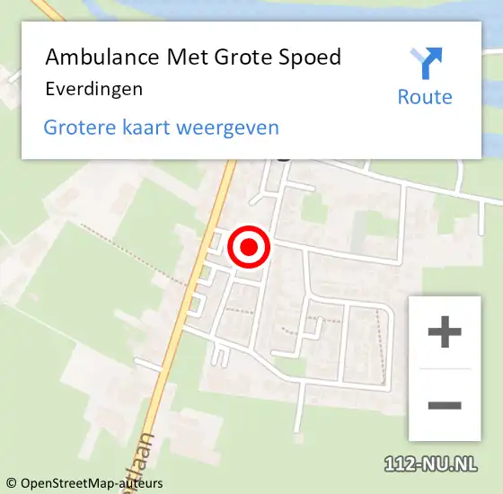 Locatie op kaart van de 112 melding: Ambulance Met Grote Spoed Naar Everdingen op 10 oktober 2021 02:03