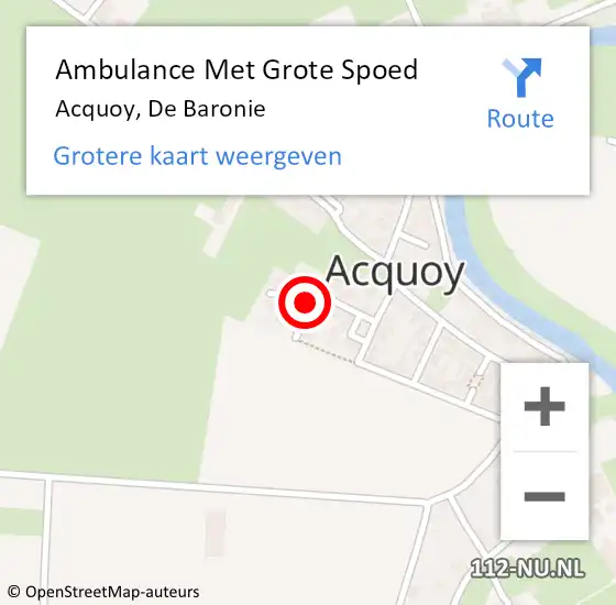 Locatie op kaart van de 112 melding: Ambulance Met Grote Spoed Naar Acquoy, De Baronie op 10 oktober 2021 03:28