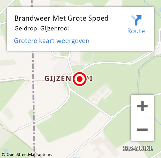 Locatie op kaart van de 112 melding: Brandweer Met Grote Spoed Naar Geldrop, Gijzenrooi op 10 oktober 2021 03:37