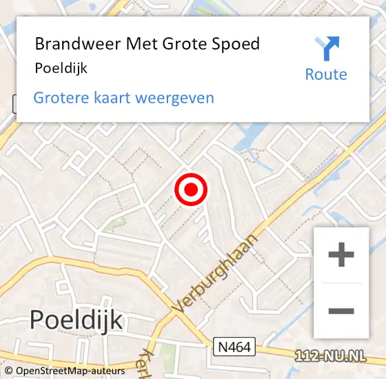 Locatie op kaart van de 112 melding: Brandweer Met Grote Spoed Naar Poeldijk op 10 oktober 2021 05:03