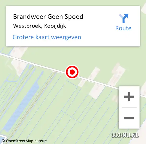 Locatie op kaart van de 112 melding: Brandweer Geen Spoed Naar Westbroek, Kooijdijk op 10 oktober 2021 05:49