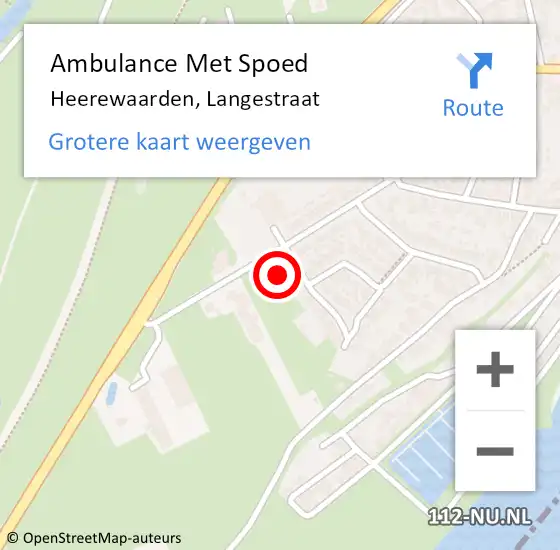 Locatie op kaart van de 112 melding: Ambulance Met Spoed Naar Heerewaarden, Langestraat op 10 oktober 2021 06:20