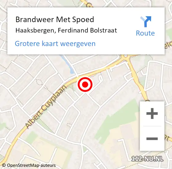 Locatie op kaart van de 112 melding: Brandweer Met Spoed Naar Haaksbergen, Ferdinand Bolstraat op 10 oktober 2021 06:42